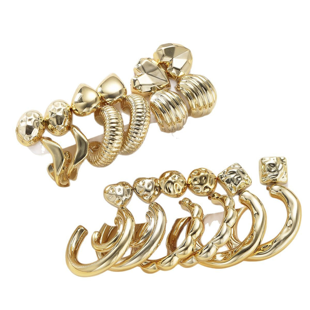 Damen Ohrringe Set mit vielfältigen Designs und kreativen Metallic-Elementen Shop Nory