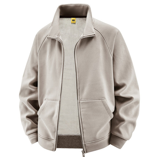 Herren Isolierte Plüschfutter-Sweatjacke mit Stehkragen und verdeckten Innentaschen Shop Nory
