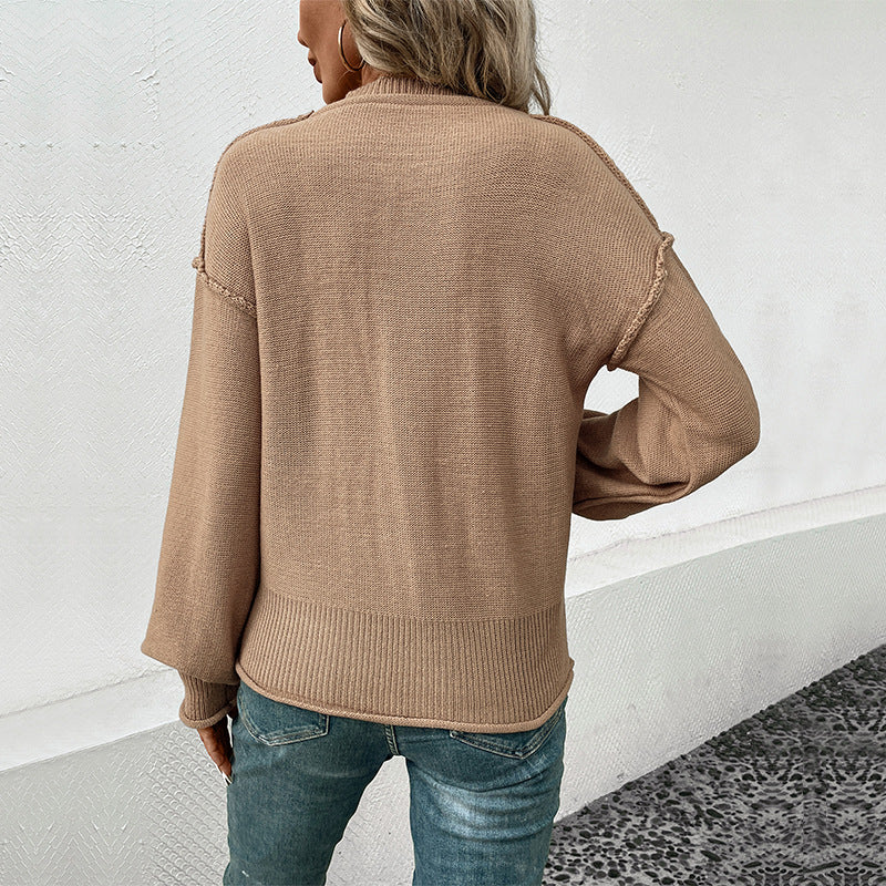 Damen Legerer Feinstrick-Pullover mit aufgesetzter Brusttasche und überschnittener Schulter Shop Nory