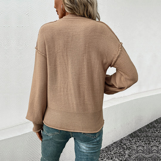 Damen Legerer Feinstrick-Pullover mit aufgesetzter Brusttasche und überschnittener Schulter Shop Nory