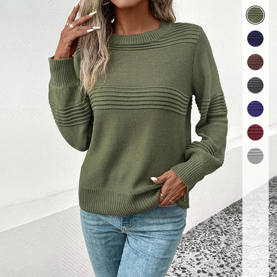 Damen Lässiger Strickpullover mit gerippten Details Shop Nory