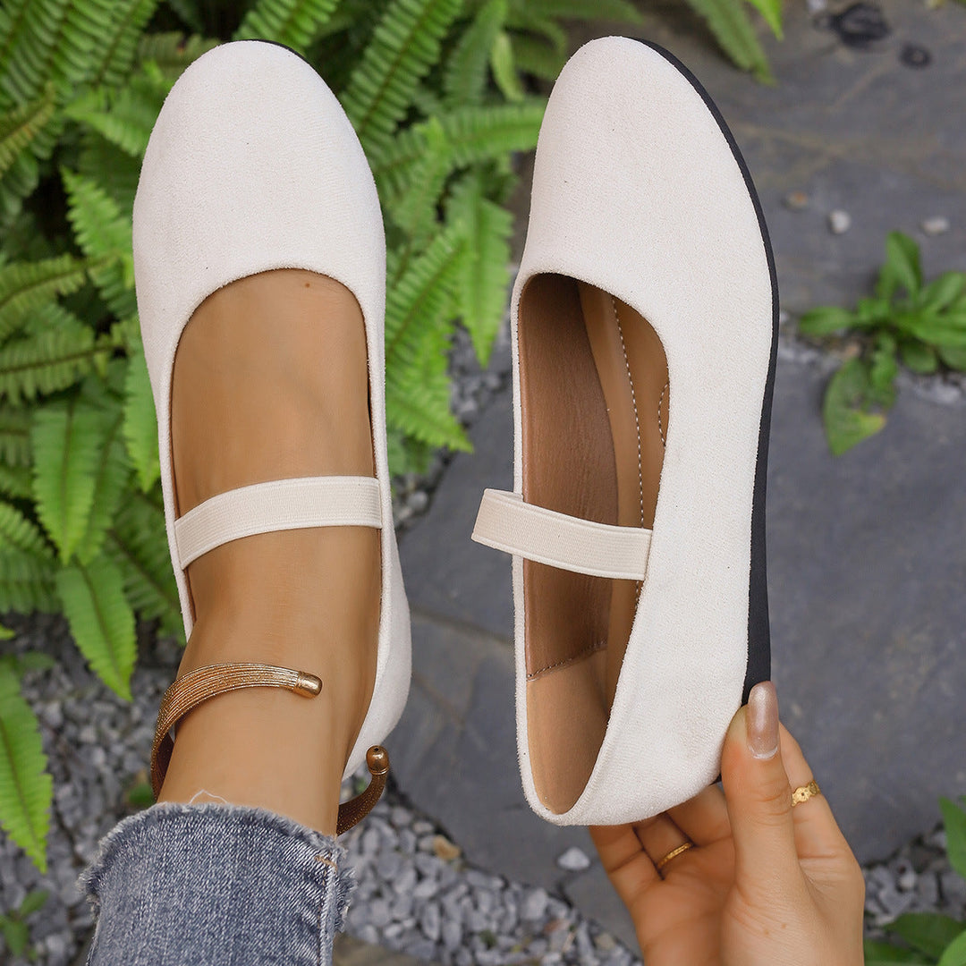 Damen Ballerinas mit verstellbarem Riemen und komfortablem Fußbett