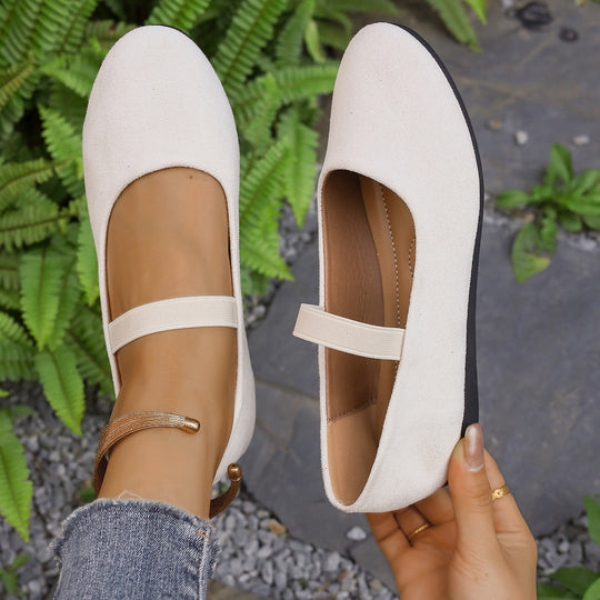 Damen Ballerinas mit verstellbarem Riemen und komfortablem Fußbett