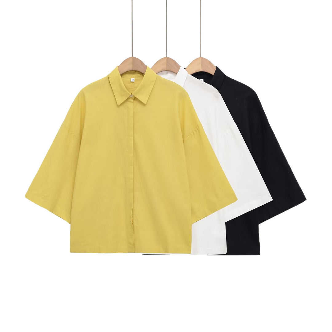 Damen Oversized-Hemdbluse mit kastiger Silhouette und Fledermausärmeln Shop Nory