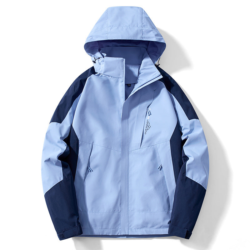 Herren Colorblock Softshell-Trekkerjacke mit Kapuze, verdeckten Reißverschlüssen und seitlichen Eingrifftaschen Shop Nory