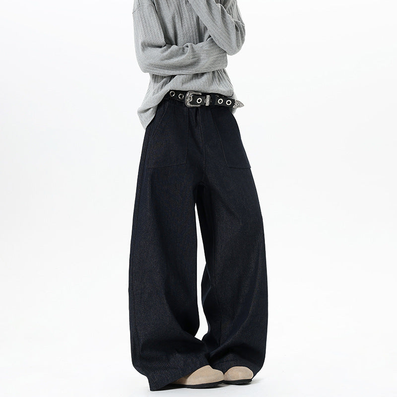 Damen Weite High Waist Denimhose mit extra weitem Bein und aufgesetzten Vordertaschen Shop Nory