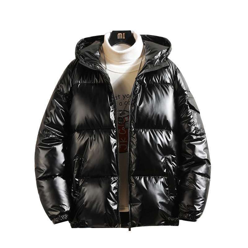 Unisex nan glänzende Steppjacke mit Kapuze, wasserabweisender High-Shine-Oberfläche und wärmender synthetischer Füllung Shop Nory