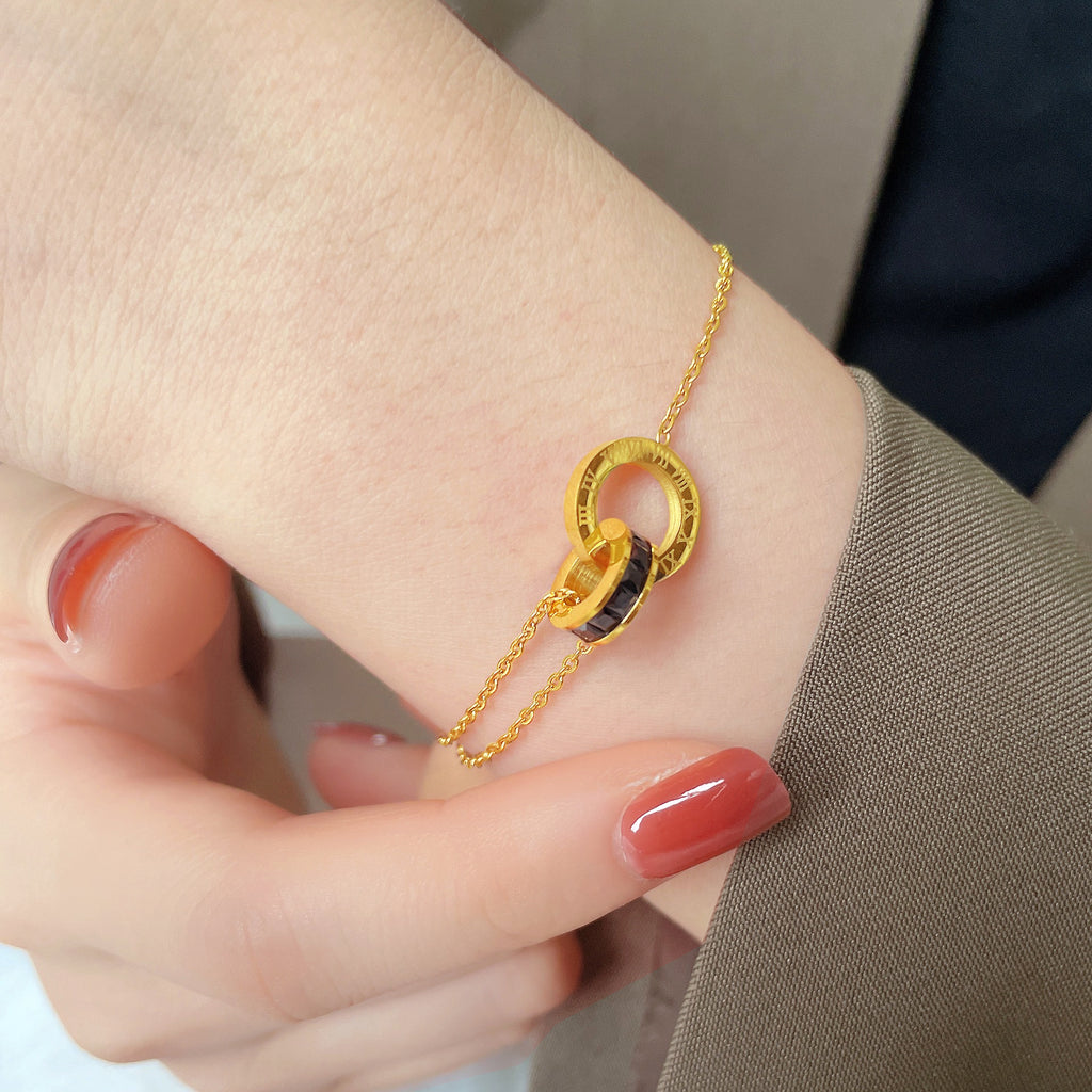 Damen Kettengliederarmband mit dualem Akzentdesign Shop Nory