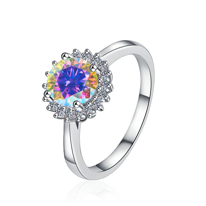 Damenring mit elegantem facettiertem Hauptstein und funkelndem Zirkonia-Besatz Shop Nory