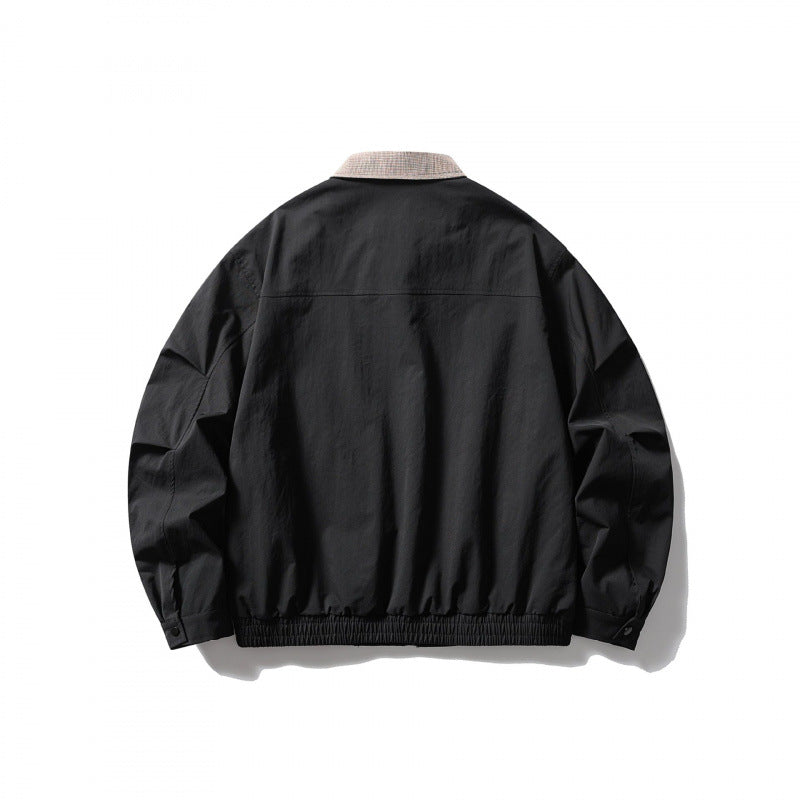 Herren Leichte Harringtonjacke mit Cordkragen und elastischem Saum Shop Nory