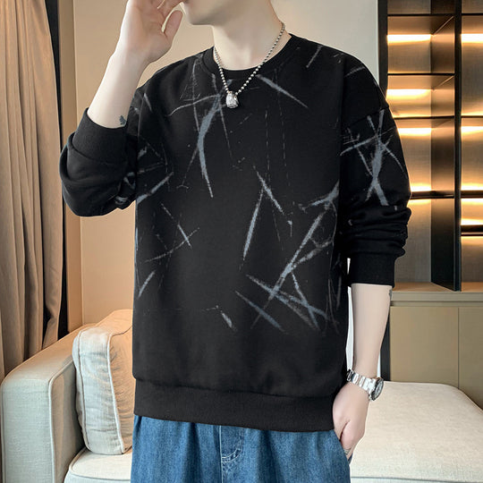 Herren Sweatshirt mit abstraktem Print, Rundhalsausschnitt und relaxed Fit Shop Nory