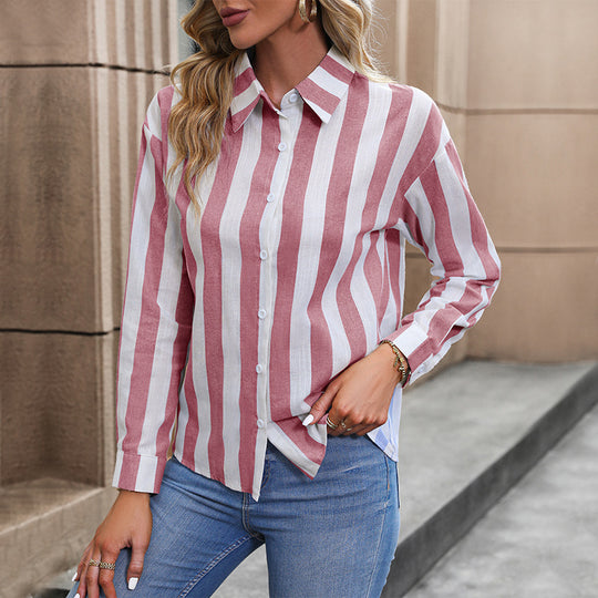 Damen Elegante Bluse mit Streifen Shop Nory
