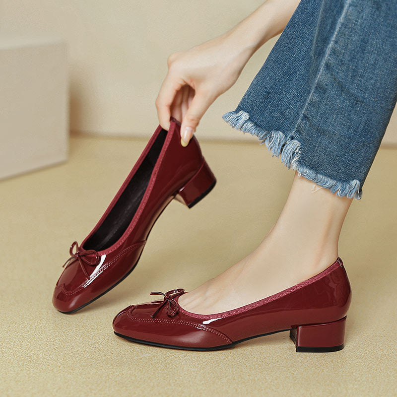 Damen elegante Ballerinas mit dekorativem Schleifendetail