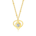 Damen elegante Herzanhänger mit Glitzerstein Shop Nory