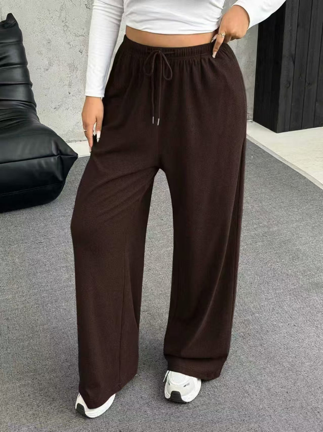 Damen High-Waist weite Beinform Jogginghose Shop Nory