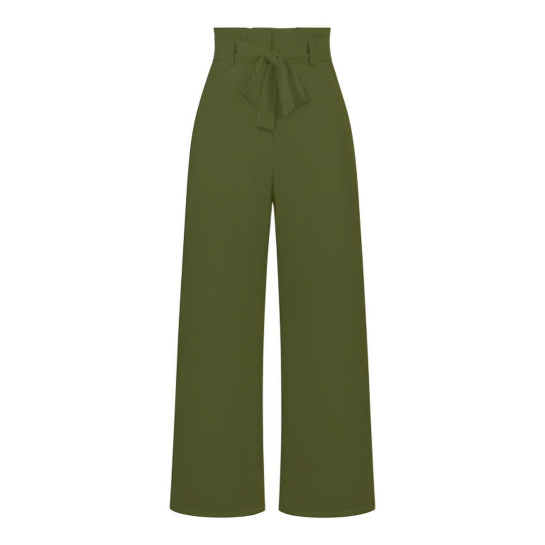 Damen hochtaillierte Paperbag-Hose mit weitem Bein und Taillengürtel Shop Nory