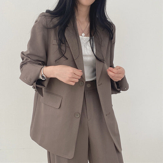 Damen elegantes Blazer-Set mit weitem Schnitt