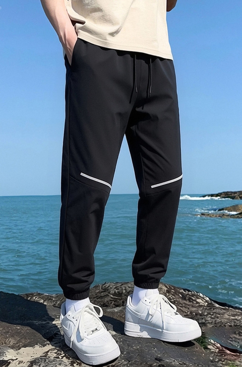 Herren Sportliche Jogginghose mit seitlichem Reißverschluss Shop Nory