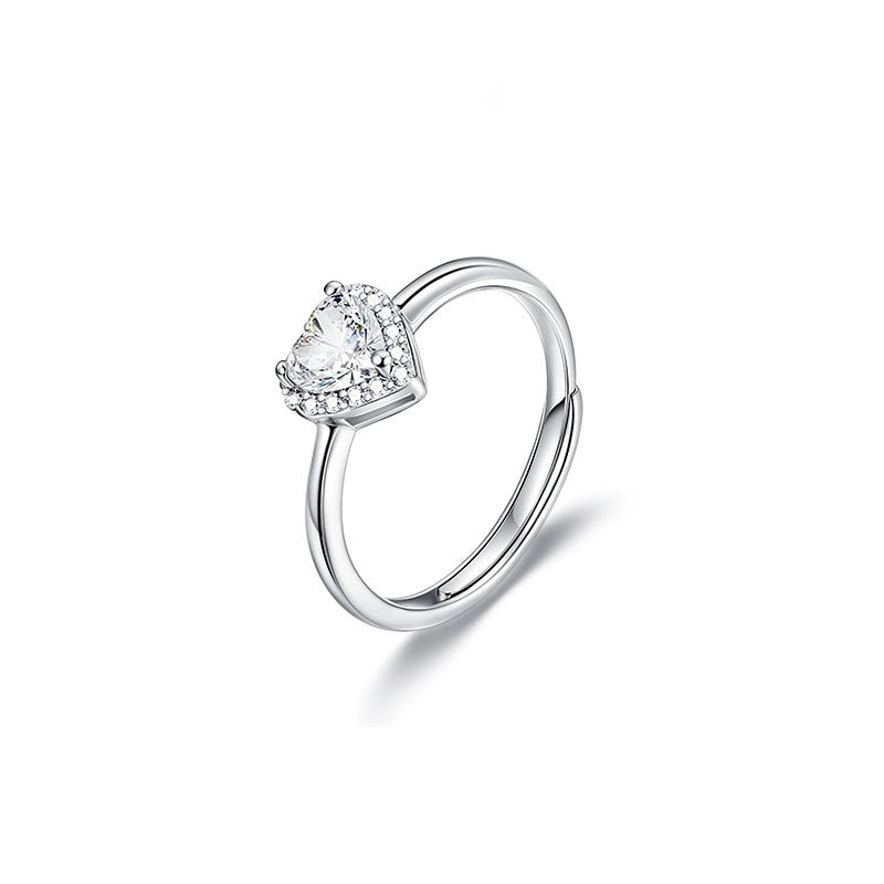 Damen Zarter Ring mit Herzdesign und funkelnden Zirkonia Shop Nory