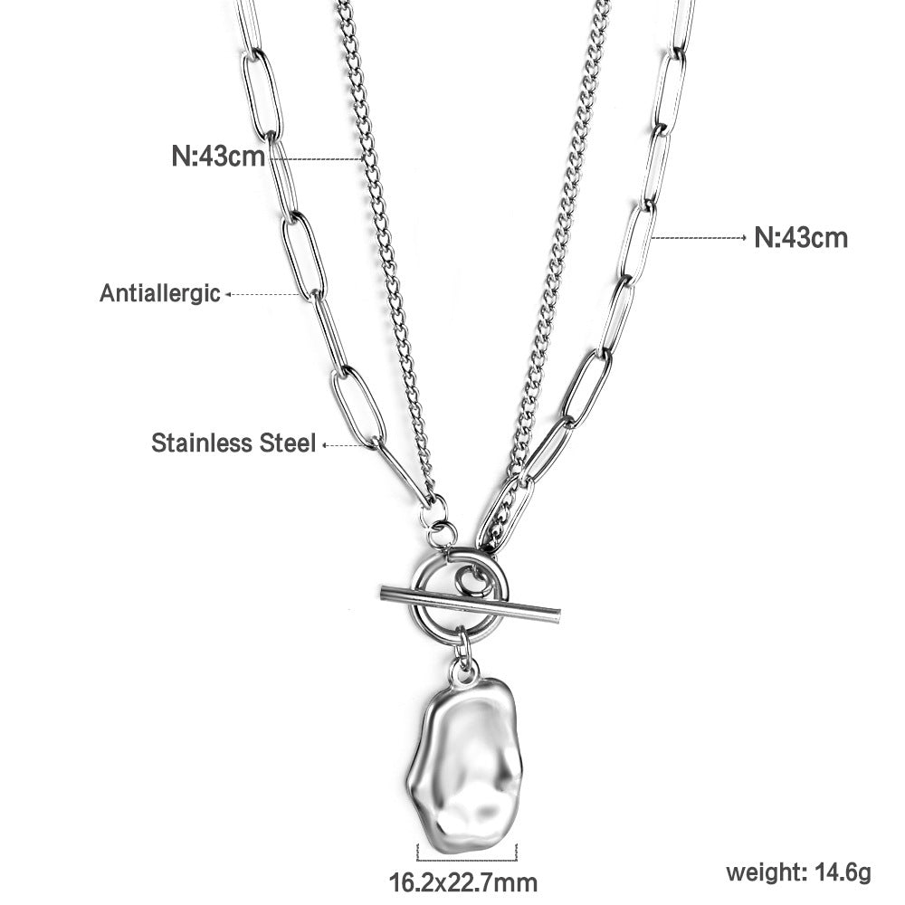 Damen Halskette mit herzförmigem Anhänger aus Edelstahl und modischem Kettendesign Shop Nory
