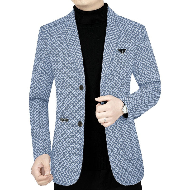 Herren Schlankgeschnittenes Sakko mit geometrischem Muster und leichtem Stretch Shop Nory