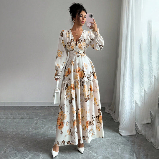Damen Maxikleid mit floralen Details Shop Nory