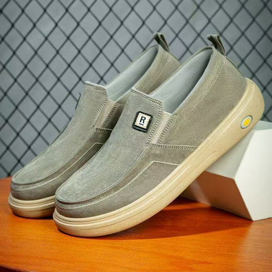 Herren Canvas-Slip-On Freizeit-Slipper mit ergonomischer Komfortplateau-Sohle Shop Nory