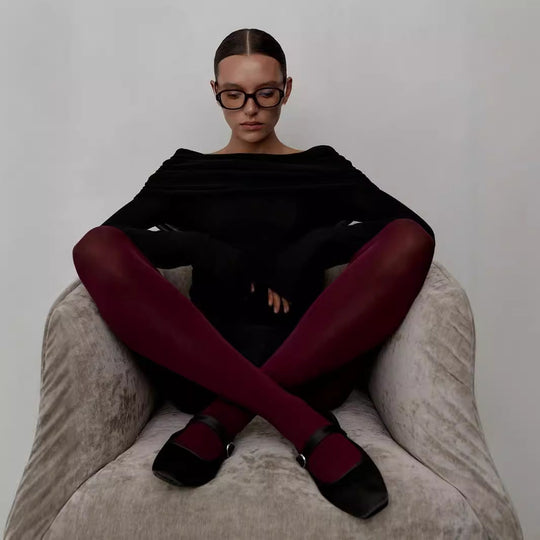 Damen Elegantes Off-Shoulder Oberteil mit geschmeidiger Textur und ausgestellten Ärmeln