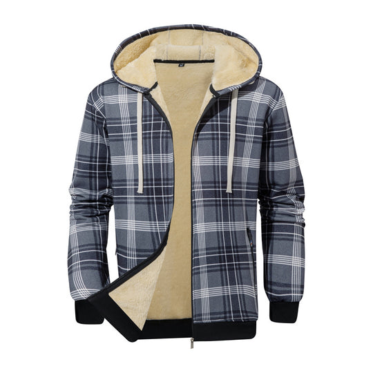 Herren Gemütliche Fleecejacke im karierte Design Shop Nory