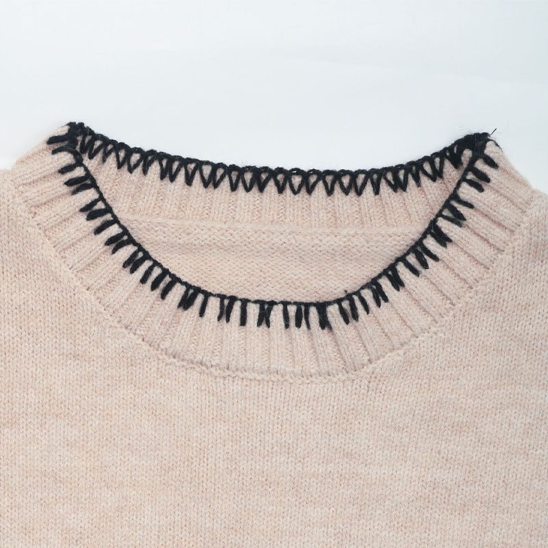 Damen Lässiger Strickpullover mit Rippdetails Shop Nory