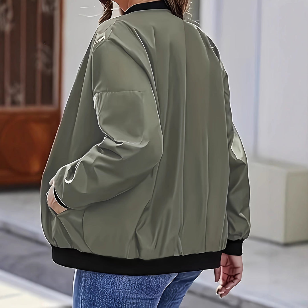 Damen lässige Bomberjacke mit praktischen Taschen und lässigem Schnitt Shopnory