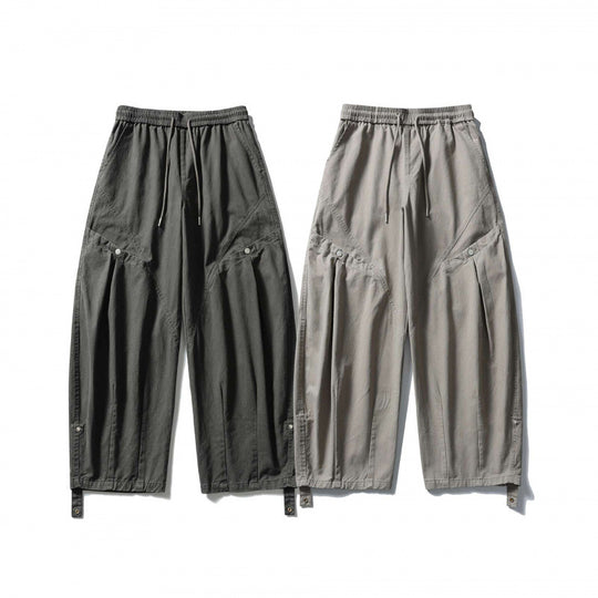 Unisex Weite Cropped Cargo-Hose mit Tunnelzugbund, multifunktionalen Pattentaschen und verstellbaren Beinriegeln Shop Nory