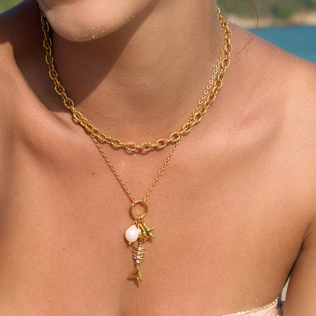 Damen Halskette mit Fisch-Design und hochwertigem Edelstahl Shop Nory
