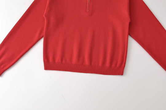 Damen Relaxter Halbzip-Feinstrickpullover mit Stehkragen und überschnittener Schulter Shop Nory