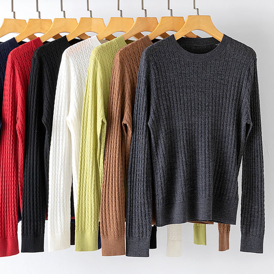 Damen Feinstrickpullover mit Zopfstrickmuster und Rundhalsausschnitt Shop Nory