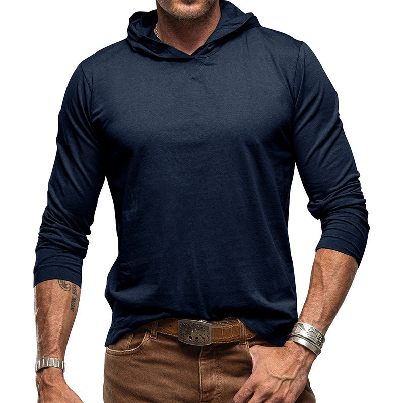 Kapuzenpullover Slim Fit Langarm Leichter Baumwollstrick Minimalistischer Stil