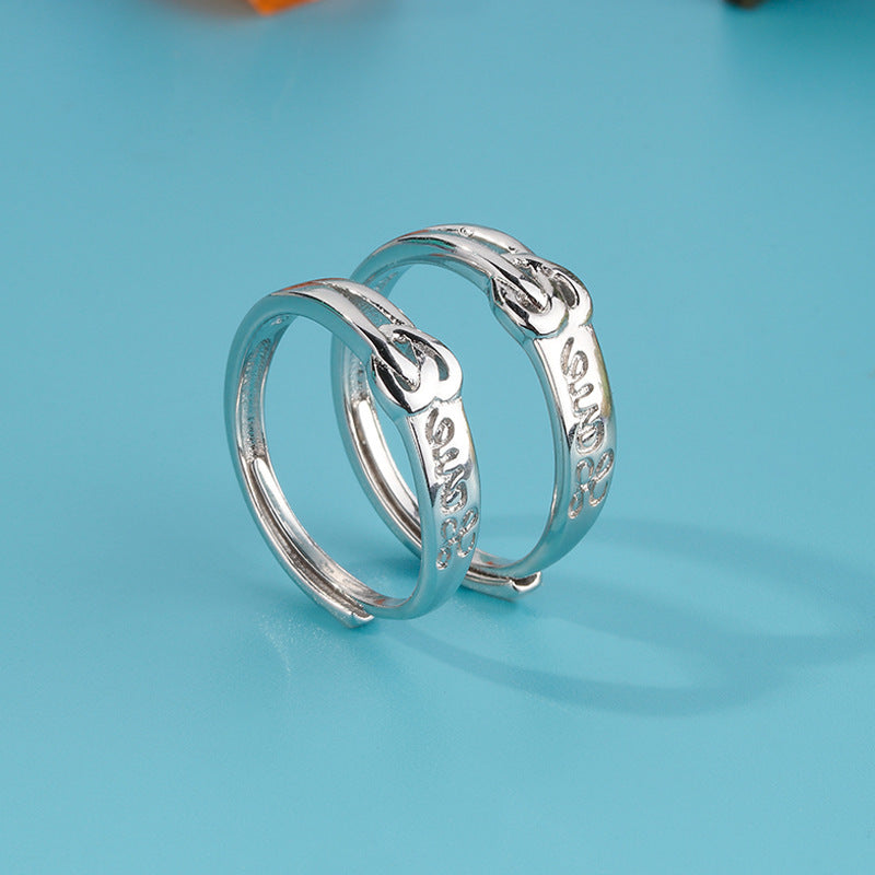 Damenring mit Herz-Knoten-Design und eingravierten Liebesbotschaften Shop Nory
