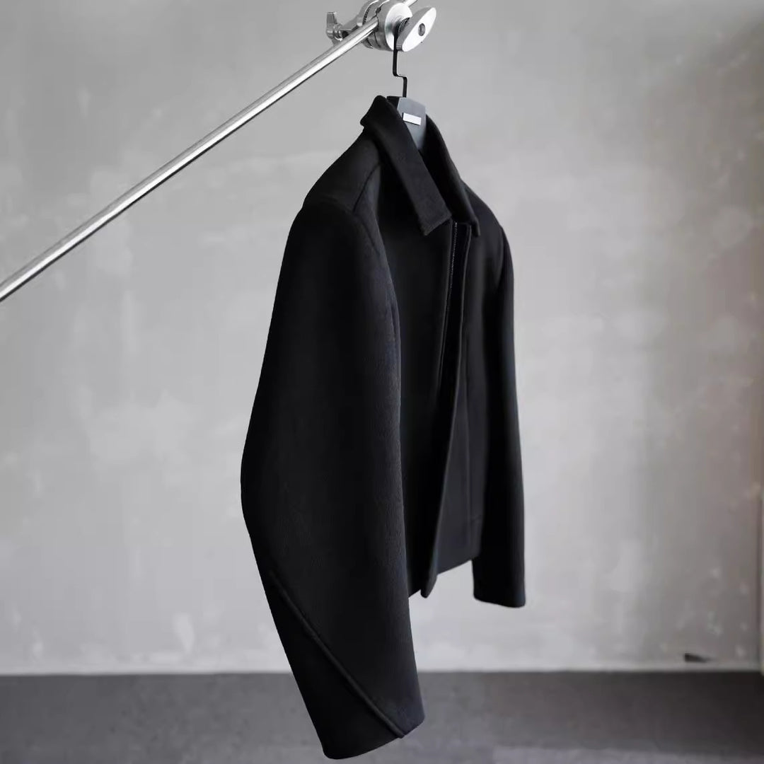 Damen Schlichter Wollmix-Kurzmantel mit verdecktem Reißverschluss und modernem Kragen Shop Nory
