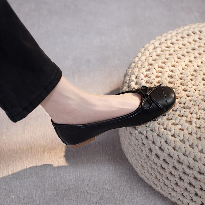 Damen Ballerinas mit dekorativem Schleifenakzent und rutschfester Sohle