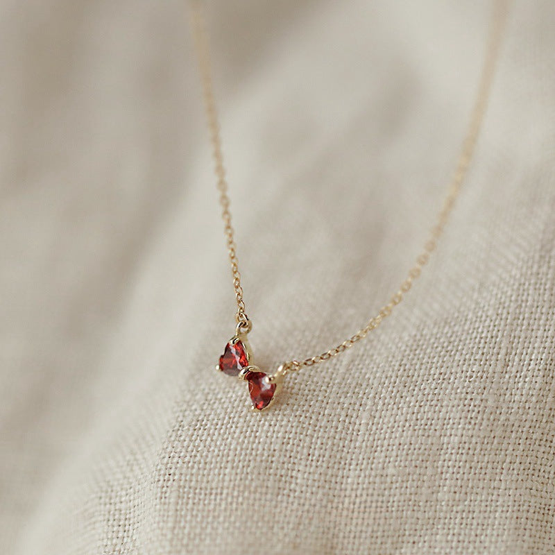 925 Sterling Silber Zirkon Kabelkette Einlage Schleife Knoten Halskette | Shop Nory