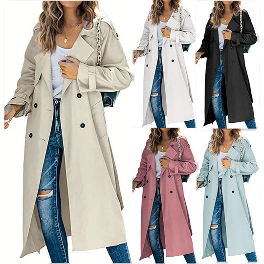 Damen legerer Trenchcoat mit Gürteldesign und stylischen Knöpfen