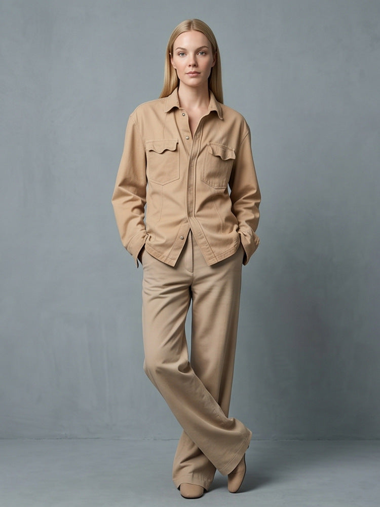 Damen Utility-Hemdjacke mit aufgesetzten Taschen und entspanntem Schnitt Shop Nory
