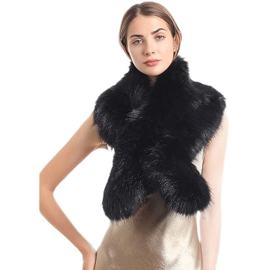 Damen Luxuriöse Kunstpelz-Stola im Loop-Design mit voluminösem Schalkragen Shop Nory