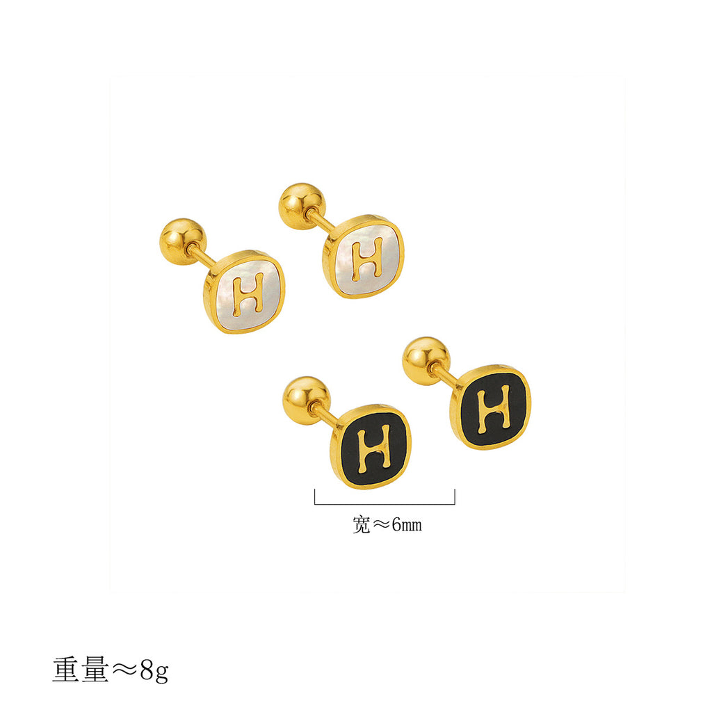 Damen elegante Ohrstecker mit stilvollem Logo-Design Shop Nory