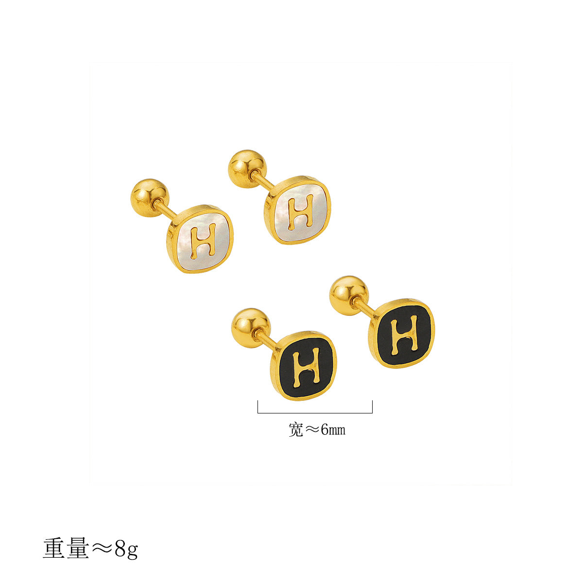 Damen elegante Ohrstecker mit stilvollem Logo-Design Shop Nory