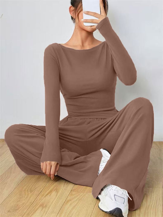 Damen Lässiges Oberteil und weite Hose Set