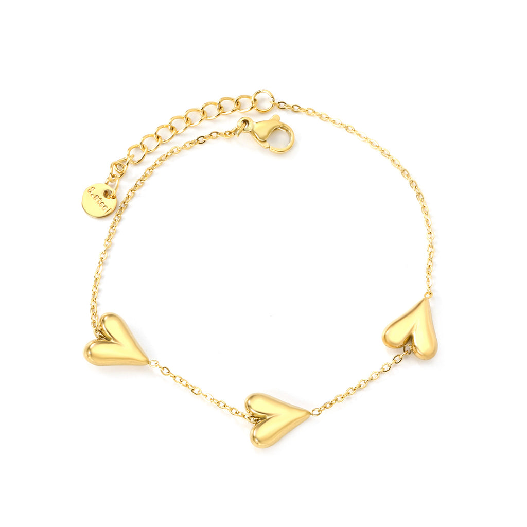 Damen Armband mit stilvollen Herz-Aanhängern und verstellbarem Kettendesign Shop Nory