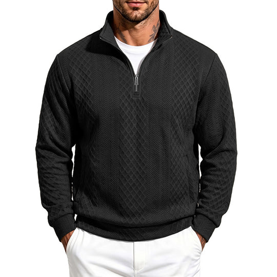 Herren Strukturierter Halbzip-Sweater aus Feinstrick mit Zopfmuster und Eingriffstaschen Shop Nory