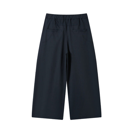 Damen weite verkürzte Bundfaltenhose mit Tunnelzug und Cargotaschen Shop Nory