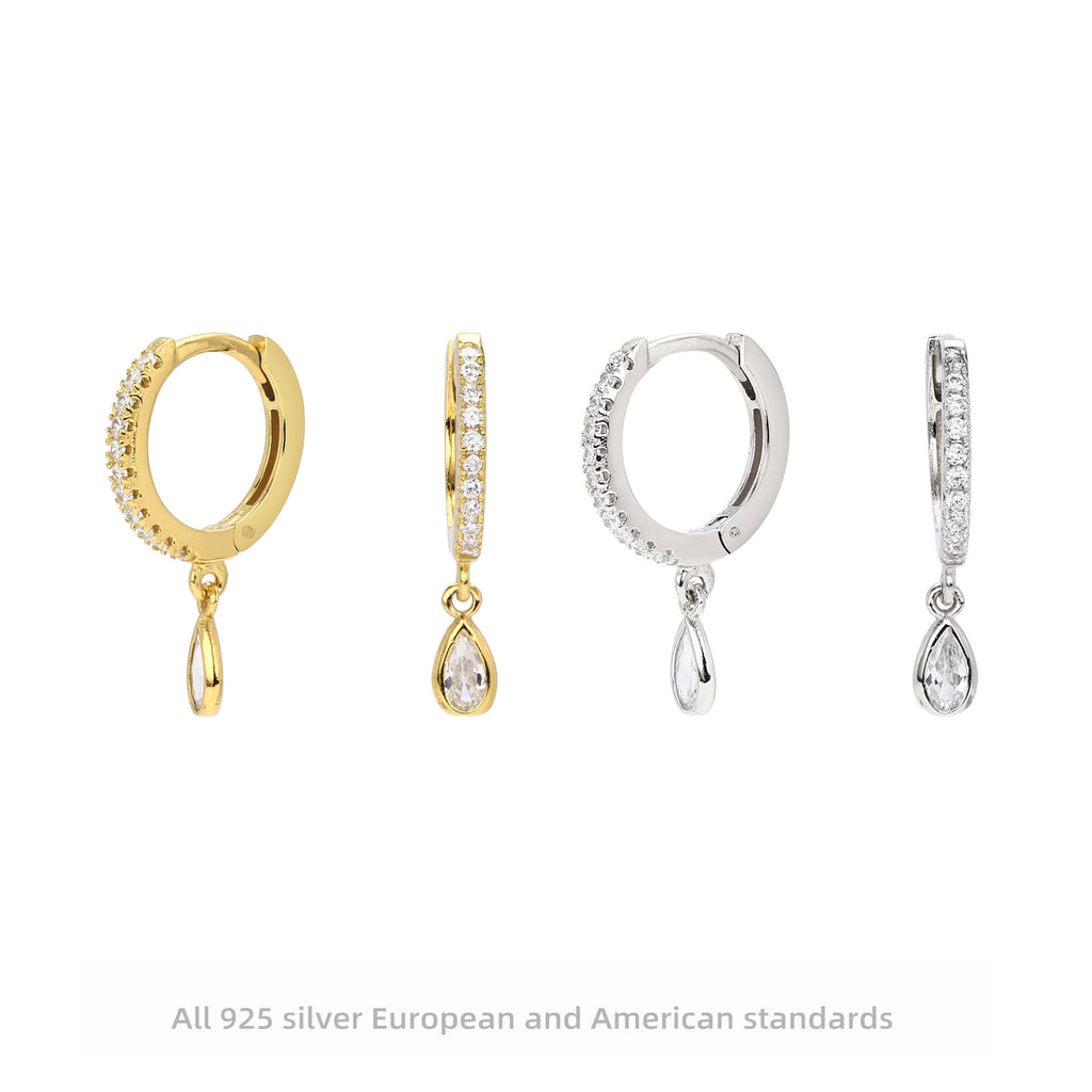 Damen Ohrhänger mit luxuriösen Zirkon-Anhängern aus hochwertigem 925 Sterling Silber Shop Nory